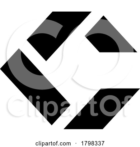 Black Square Letter C Icon Made of Rectangles by cidepix