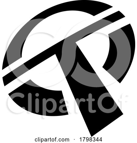 Black Round Shaped Letter T Icon by cidepix