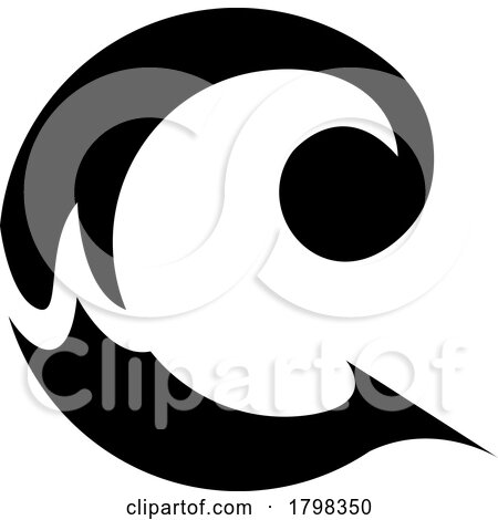 Black Round Curly Letter C Icon by cidepix