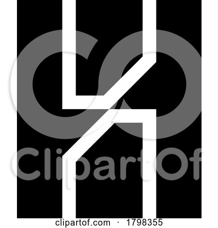 Black Letter H Icon with Vertical Rectangles by cidepix