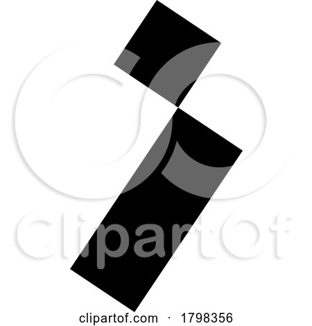 Black Letter I Icon with a Square and Rectangle by cidepix