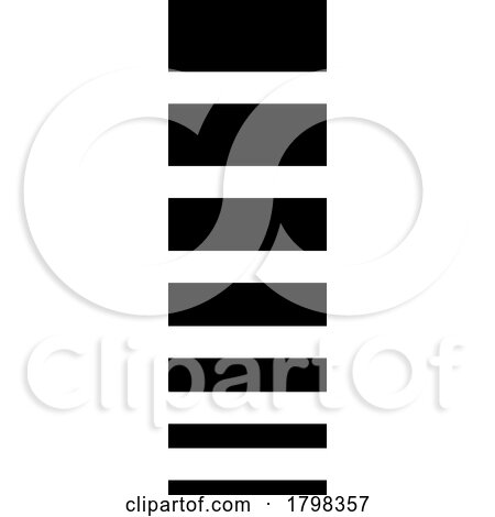 Black Letter I Icon with Horizontal Stripes by cidepix