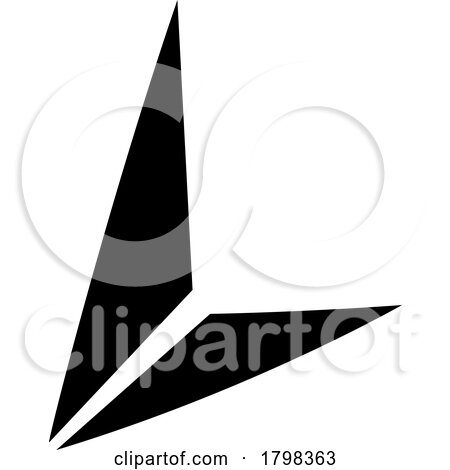 Black Letter L Icon with Triangles by cidepix