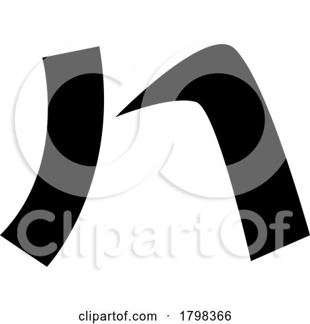 Black Letter N Icon with a Curved Rectangle by cidepix