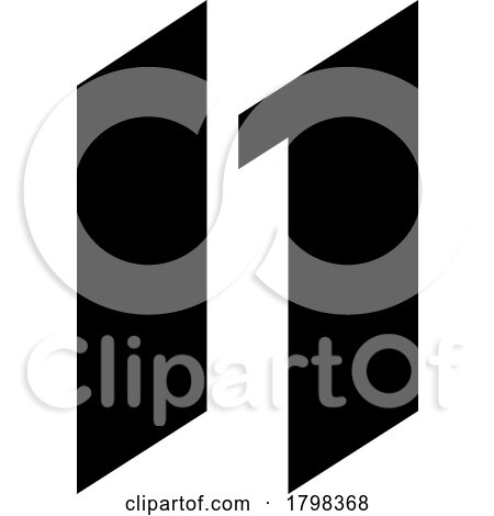 Black Letter N Icon with Parallelograms by cidepix