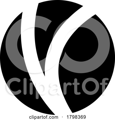 Black Letter O Icon with a V Shape by cidepix
