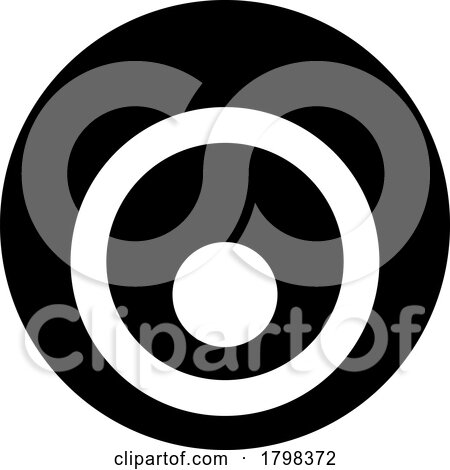 Black Letter O Icon with Nested Circles by cidepix