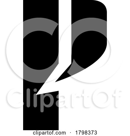 Black Letter P Icon with a Bold Rectangle by cidepix