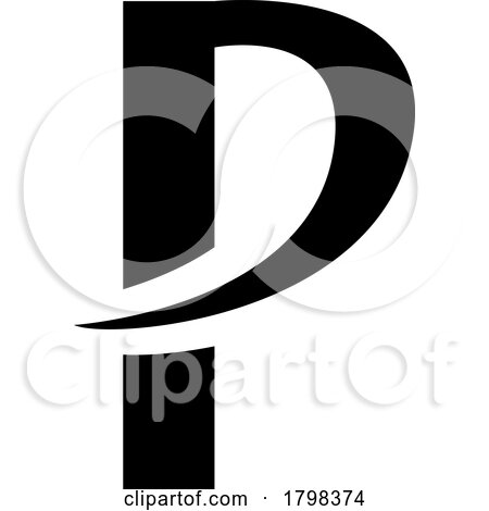 Black Letter P Icon with a Pointy Tip by cidepix