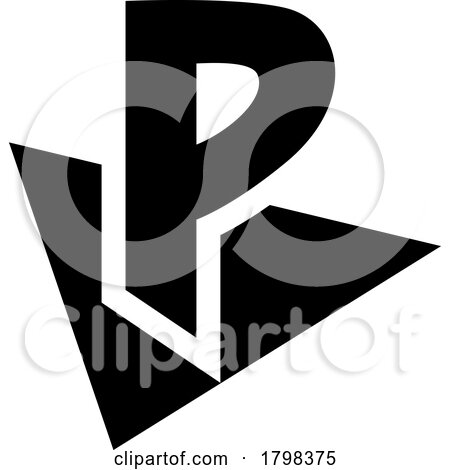 Black Letter P Icon with a Triangle by cidepix