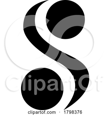 Black Letter S Icon with Spheres by cidepix