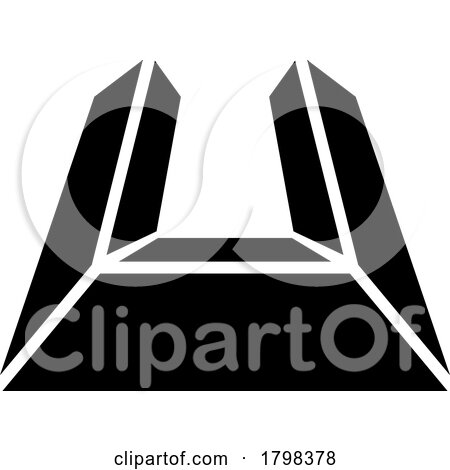 Black Letter U Icon in Perspective by cidepix