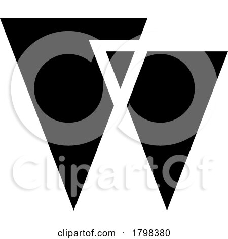 Black Letter W Icon with Triangles by cidepix