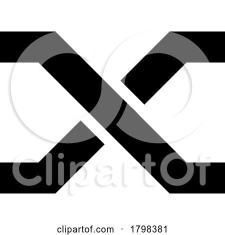 Black Letter X Icon with Crossing Lines by cidepix