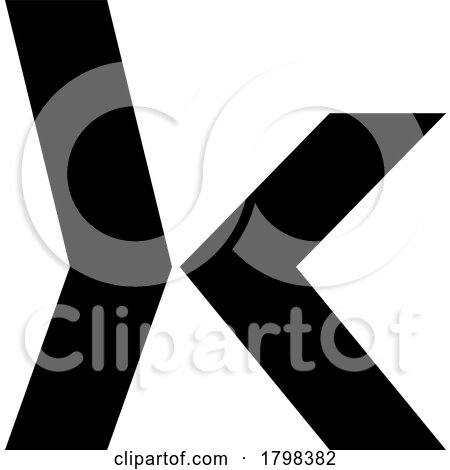 Black Lowercase Arrow Shaped Letter K Icon by cidepix