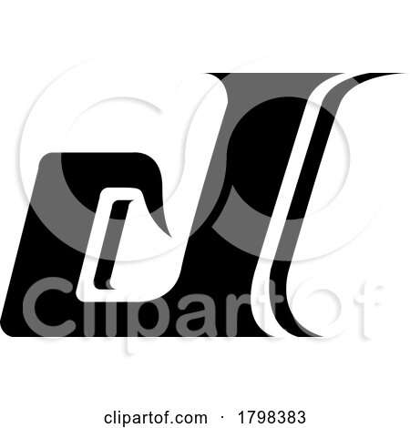 Black Lowercase Italic Letter D Icon by cidepix
