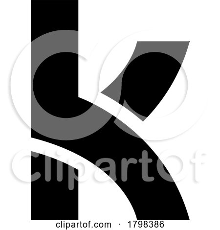 Black Lowercase Letter K Icon with Overlapping Paths by cidepix