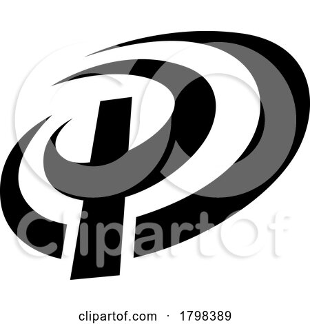 Black Oval Shaped Letter P Icon by cidepix
