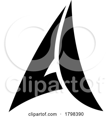 Black Paper Plane Shaped Letter a Icon by cidepix