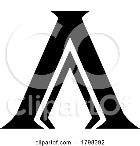 Black Pillar Shaped Letter a Icon by cidepix