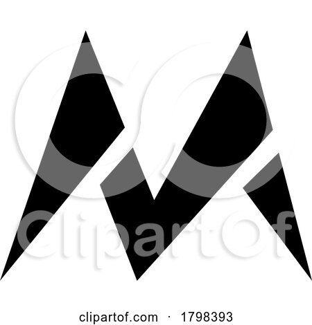 Black Pointy Tipped Letter M Icon by cidepix