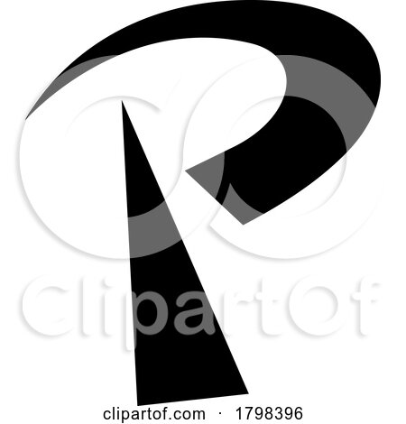 Black Radio Tower Shaped Letter P Icon by cidepix