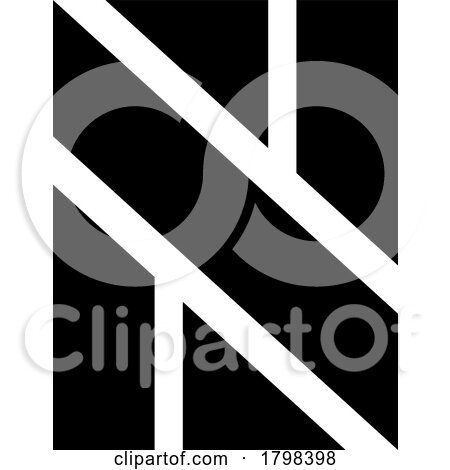 Black Rectangle Shaped Letter N Icon by cidepix