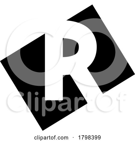 Black Rectangle Shaped Letter R Icon by cidepix
