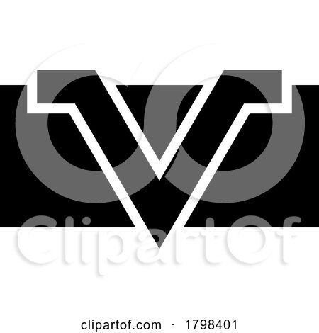 Black Rectangle Shaped Letter V Icon by cidepix