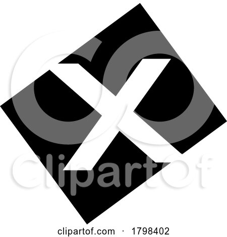 Black Rectangle Shaped Letter X Icon by cidepix