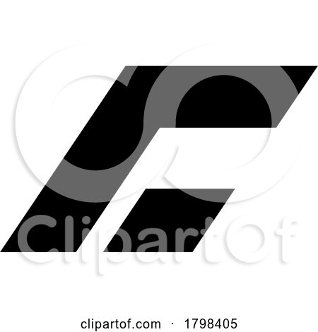Black Rectangular Italic Letter C Icon by cidepix