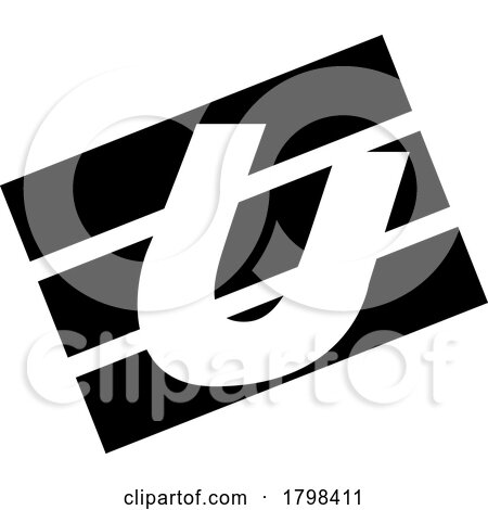 Black Rectangular Shaped Letter U Icon by cidepix