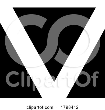 Black Rectangular Shaped Letter V Icon by cidepix