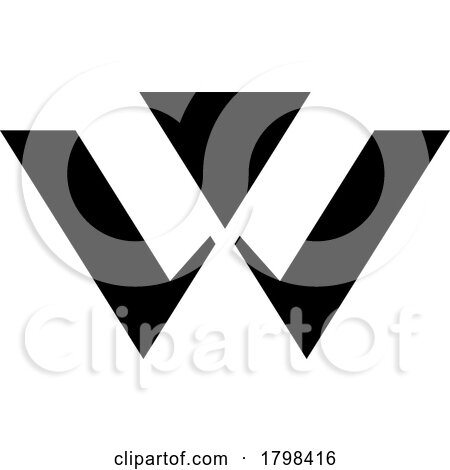 Black Triangle Shaped Letter W Icon by cidepix