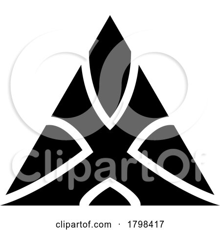 Black Triangle Shaped Letter X Icon by cidepix