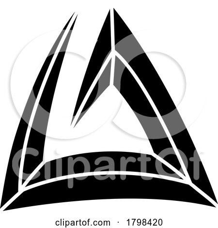 Black Triangular Spiral Letter a Icon by cidepix