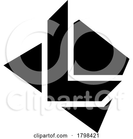 Black Trapezium Shaped Letter L Icon by cidepix