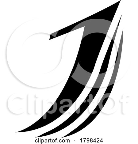 Black Layered Letter J Icon by cidepix
