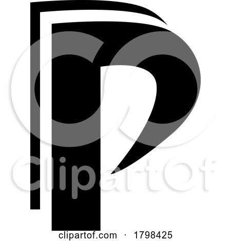Black Layered Letter P Icon by cidepix
