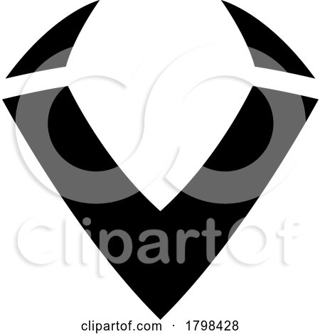 Black Horn Shaped Letter V Icon by cidepix