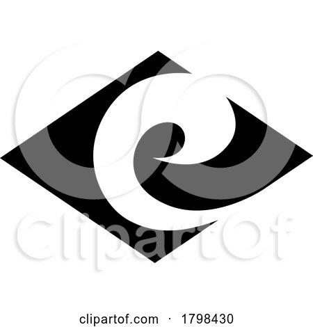 Black Horizontal Diamond Shaped Letter E Icon by cidepix