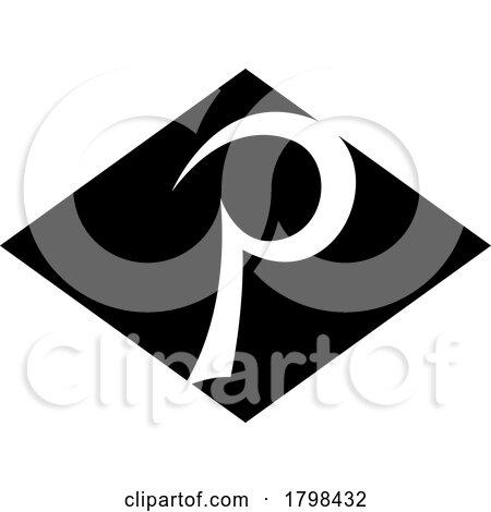 Black Horizontal Diamond Letter P Icon by cidepix