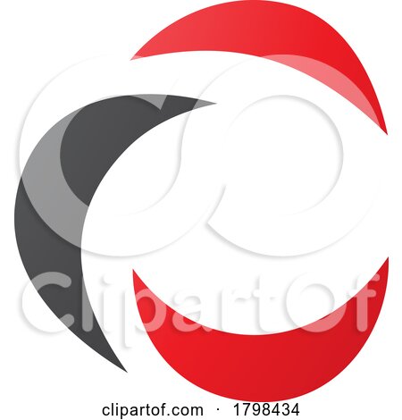 Black and Red Crescent Shaped Letter C Icon by cidepix