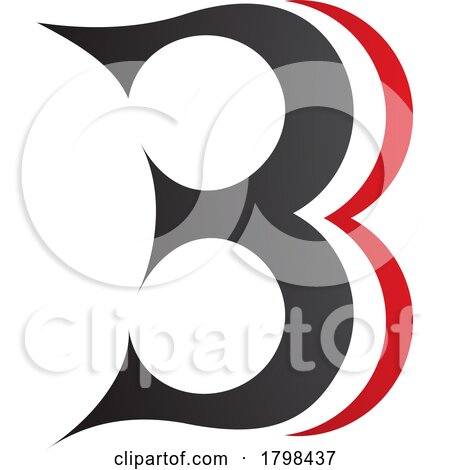 Black and Red Curvy Letter B Icon Resembling Number 3 by cidepix