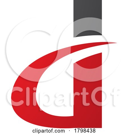 Black and Red Curvy Pointed Letter D Icon by cidepix