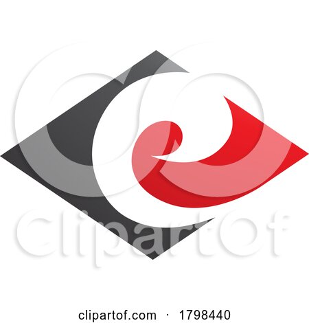 Black and Red Horizontal Diamond Shaped Letter E Icon by cidepix