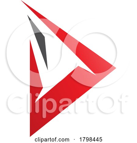 Black and Red Spiky Triangular Letter D Icon by cidepix