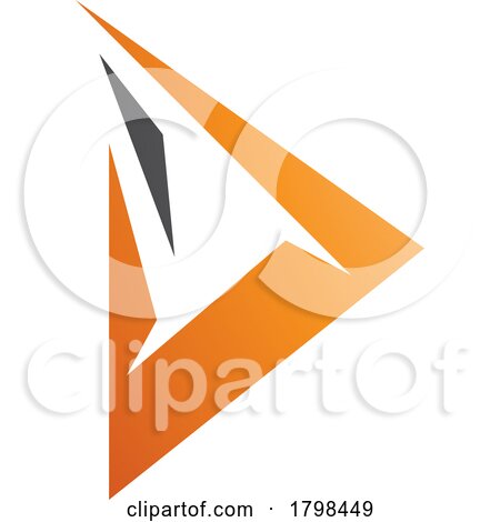 Black and Orange Spiky Triangular Letter D Icon by cidepix