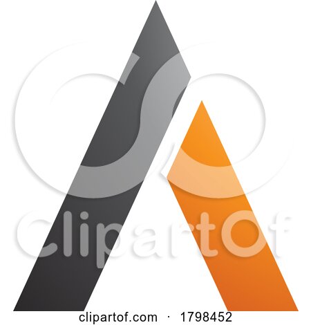 Black and Orange Trapezium Shaped Letter a Icon by cidepix