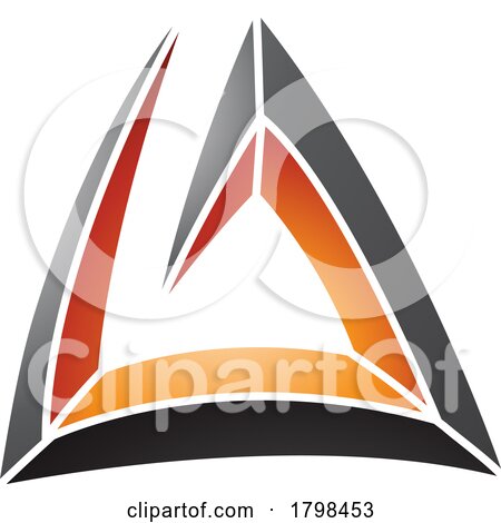 Black and Orange Triangular Spiral Letter a Icon by cidepix